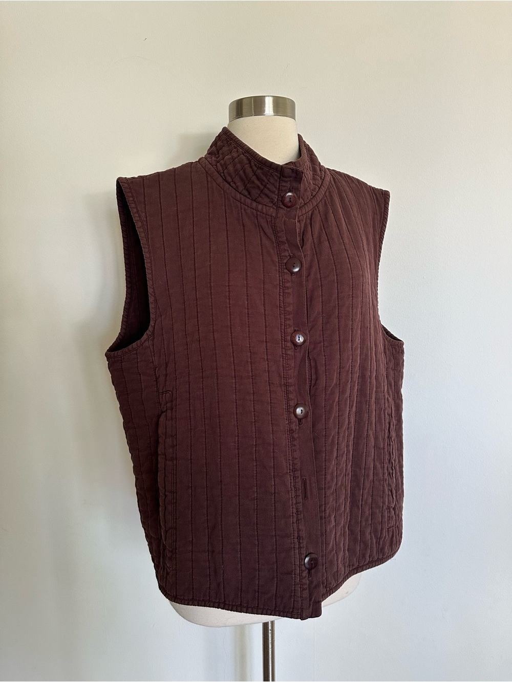 Iridium Quilted 100% Cotton Brown Vest Sz M